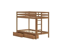 Grain & Grove Bear Furniture Plywood Twin/Twin with Underbed Storage Drawers, Oak Embossed Pecan