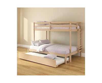 Grain & Grove Bear Plywood Twin/Full Bunk with Trundle