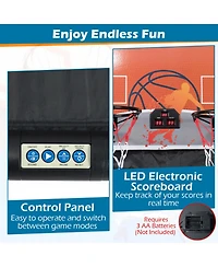 Sugift Foldable Kids Basketball Arcade Game Hoop Machine with 8 Playing Modes for 1-4 Players