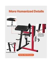 Hongge 2-in-1 Preacher Curl and Triceps Extension Machine with 7-Level Seat for Isolated Arm Training