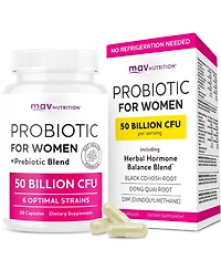 Mav Nutrition Probiotics for Women with Prebiotics and Hormone Blend, 50 Billion Cfu, 30 Capsules