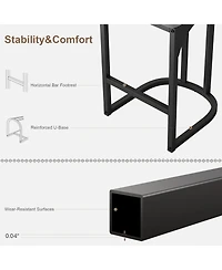 homfan Set of 8 Counter Height Bar Stools, Curved Back with Metal Frame, Upholstered Tall Barstools for Kitchen