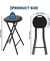 homfan -Pack 28" Tall Folding Stool with Handle, Safety Lock