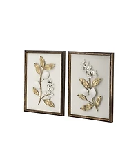 Laoties 13x17" Botanical Framed Iron Branch Wall Art, Set of 2