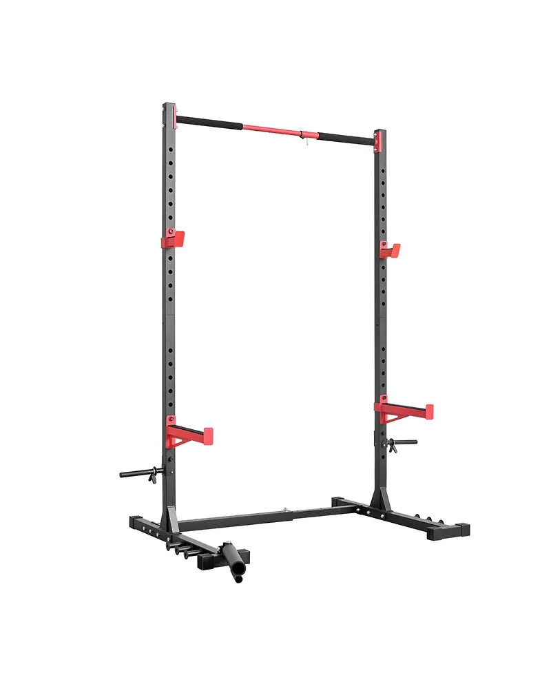 Hongge Multifunctional Power Cage Squat Rack 980 lbs with 22 Height Levels Landmine and 6 Band Pegs