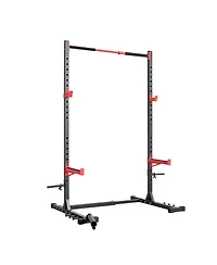 Hongge Multifunctional Power Cage Squat Rack 980 lbs with 22 Height Levels Landmine and 6 Band Pegs