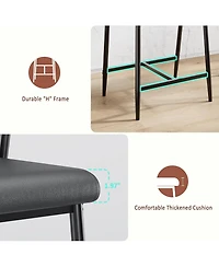 homfan Set of 4 26" Backless Counter Stools with Extra-Wide Padded Seats