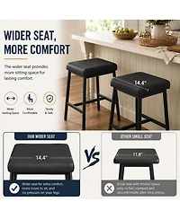 homfan Set of 4 26" Backless Counter Stools with Extra-Wide Padded Seats