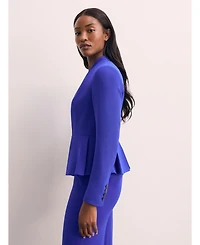 The Fold Women's Clifton Fitted Peplum Crepe Blazer