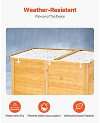 Gouun Cedar Wood Outdoor Storage Shed with Waterproof Roof and Lockable Doors