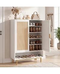 Sugift 43 in 6-Tier Tall Shoe Cabinet with Double Doors and Adjustable Shelves
