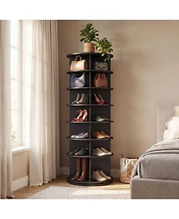 Sugift 7-Tier Rotating Shoe Rack Tower Freestanding Spinning Shoe Organizer Holds 28 Pairs