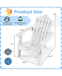 Sugift Kids All-Weather Adirondack Chair with Tilted High Backrest for Children