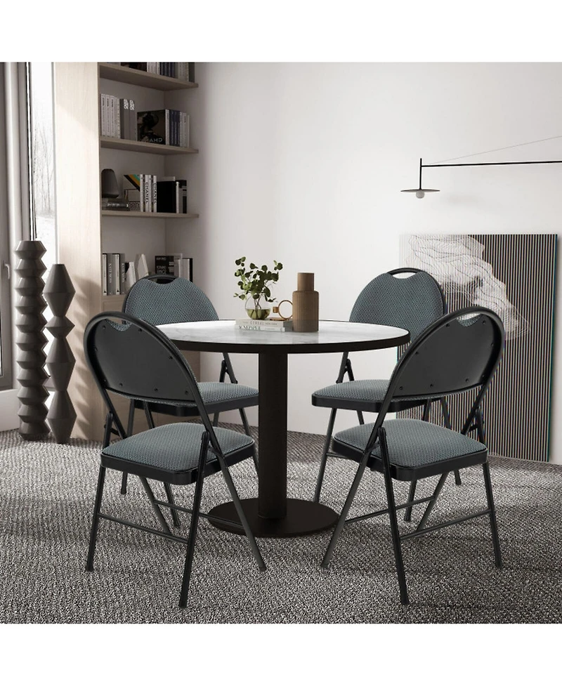 Gouun Set of 2 Padded Folding Office Chairs with Backrest 18 Inch Seat