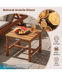 Sugift 2-Piece Solid Wood Adirondack Chair Set with Side Table for Deck Garden Porch