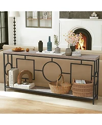 Slickblue Modern 2-Tier Console Table with Storage for Hallway