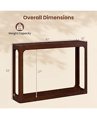 Slickblue Modern Mid-Century Wood Console Table with 2 Tiers and Shelf