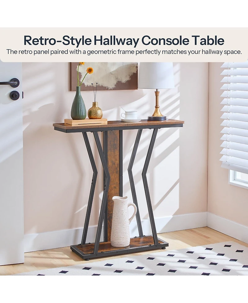 Slickblue Modern Narrow Console Table 29.5 Inch with 2-Tier Open Storage