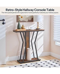 Slickblue Modern Narrow Console Table 29.5 Inch with 2-Tier Open Storage