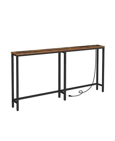 Slickblue 63-Inch Entryway Console Table with Built-In Charging Station