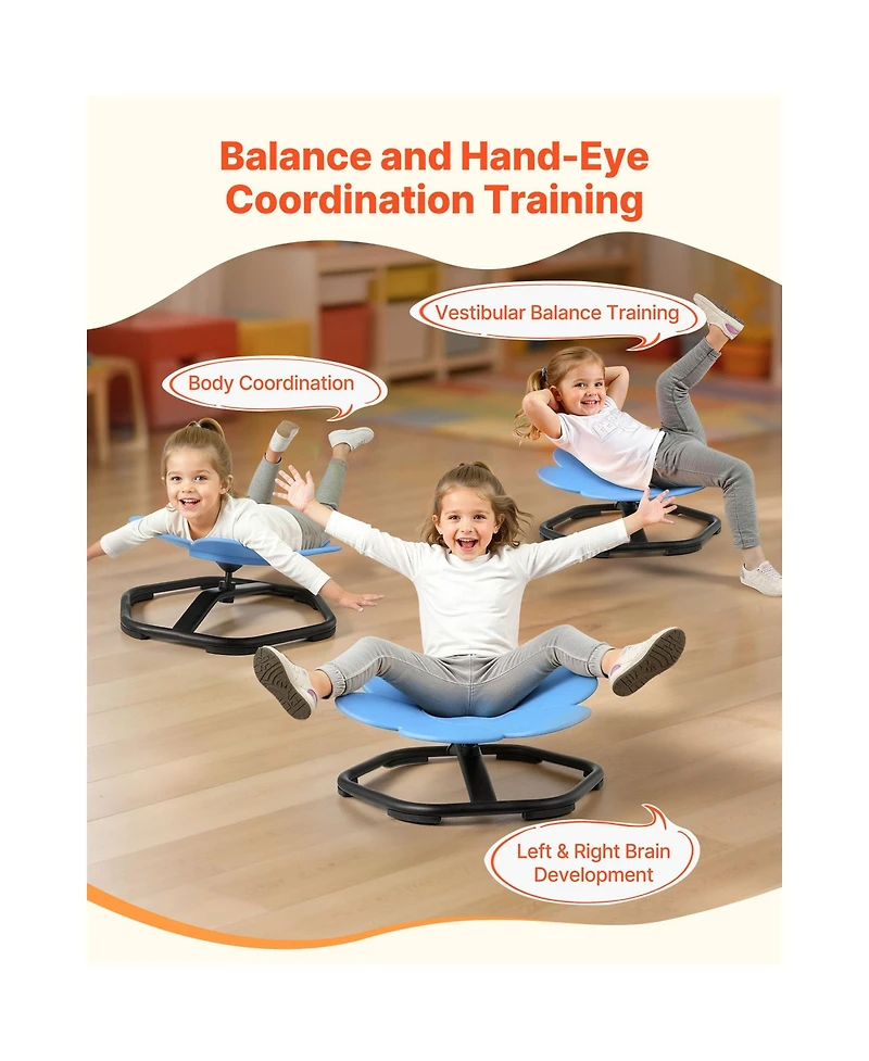 Hongge Flower Shape Sensory-Spinning Chair, 24.4", 220 lb Capacity, Ages 3-12