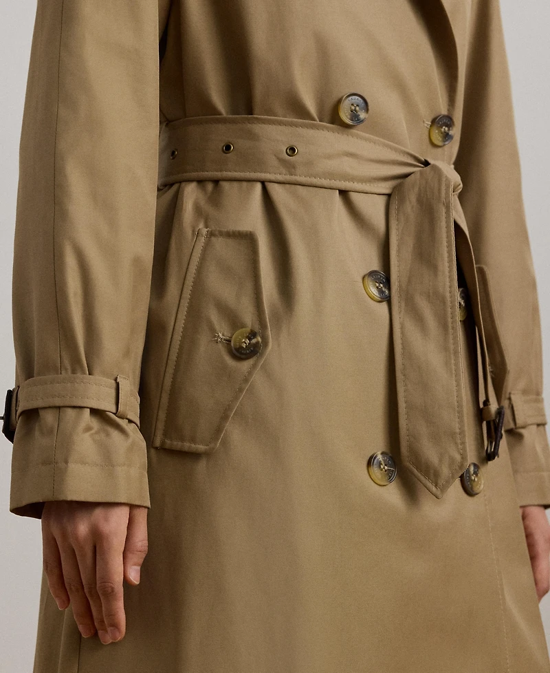 Lauren Ralph Women's Double-Breasted Maxi Trench Cotton-Blend Coat