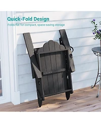 Sonkuki 3-Position Reclining Adirondack Chair with Retractable Ottoman, Folding Patio Cup Holder, Heavy Duty Hdpe Fire Pit Seating 350lbs