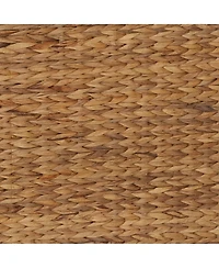 Household Essential Large Curved Wicker Storage Chest with Liner Water Hyacinth