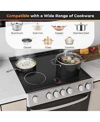 Costway Electric Range 30" Freestanding and Slide-in Kitchen Stove with Cooking Modes