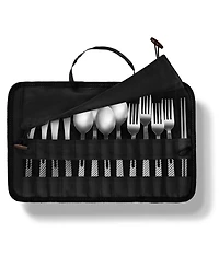 Piscifun 13 Piece Stainless Steel Cutlery Set With Travel Case For Camping Hiking Picnics