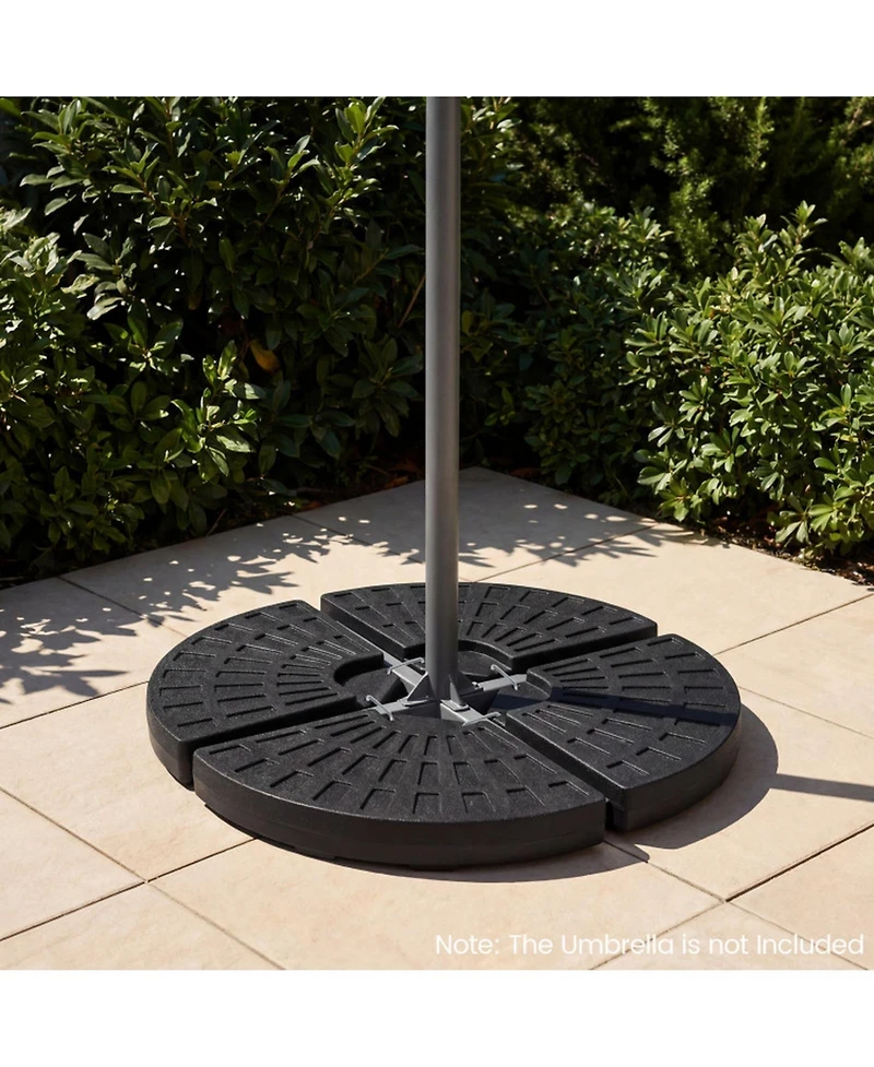 Gouun 4-Piece Fillable Patio Umbrella Base with Locking Pins