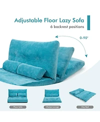 Gouun Foldable Floor Sleeper Lounge Couch 6 Position with 2 Bonus Pillows