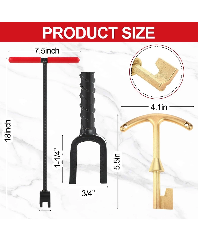Xdovet Water Meter Key Steel Wrench T-handle 4-way Valve Tool