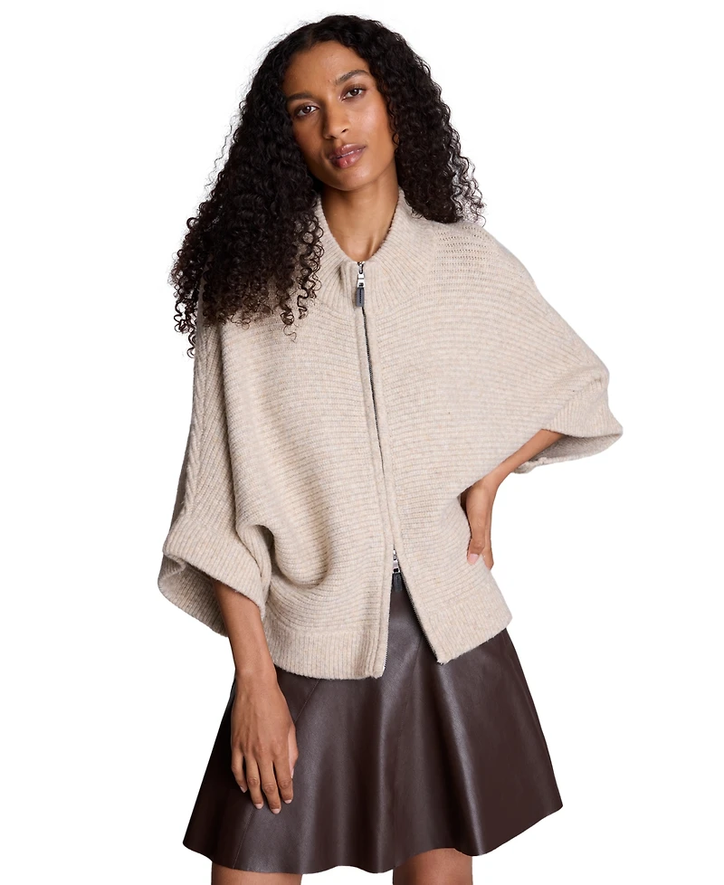 Kenneth Cole Women's Dolman-Sleeve Full-Zip Cardigan Sweater
