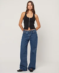 Abrand Juniors' 99 Baggy Bella Wide-Leg Mid-Rise Jeans
