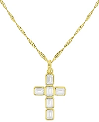 Macy's 14k Gold-Plated Minimalist Cross Chain Necklace