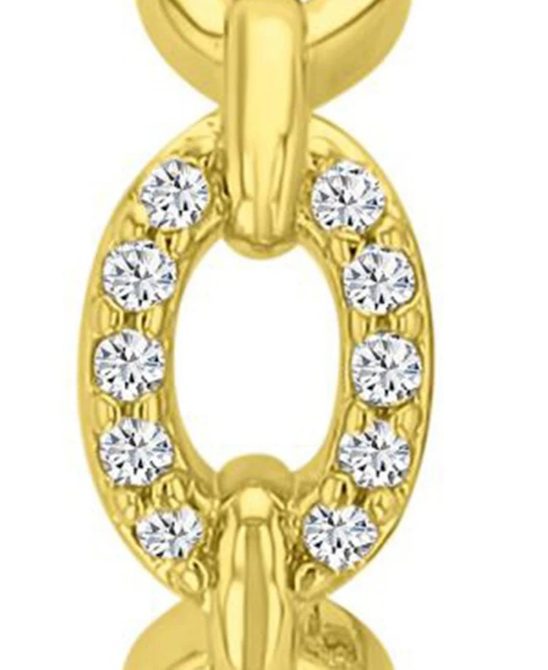 Macy's 14k Gold-Plated Oval Drop J Hoop Earrings