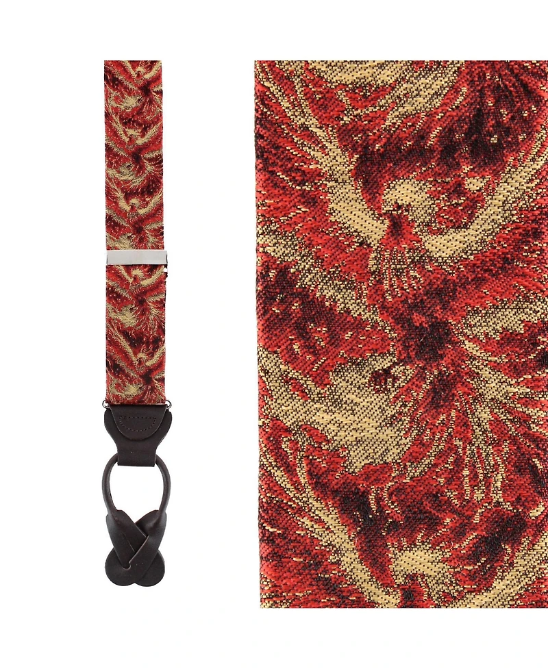 Trafalgar Men's Phoenix Soaring Silk Button End Suspenders