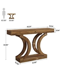 Tribesigns 43.31-Inch Farmhouse Console Table for Entryway, Unique Narrow Sofa Behind The Couch with Curved Legs