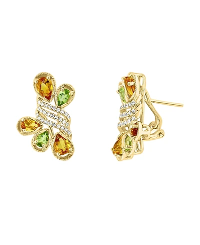 Lali Jewels Citrine (1.93 ct. t.w.) & Peridot (0.83 ct. t.w.) Earrings in 14k Yellow Gold