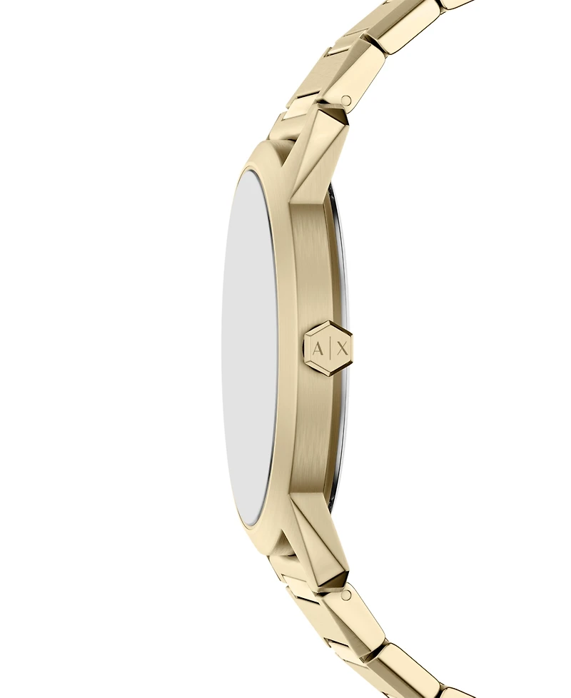 Armani Exchange Men's Quartz Three Hand Gold Stainless Steel Watch 42mm