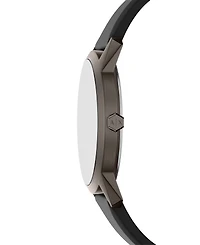 Armani Exchange Men's Quartz Three Hand Black Silicone Watch 42mm