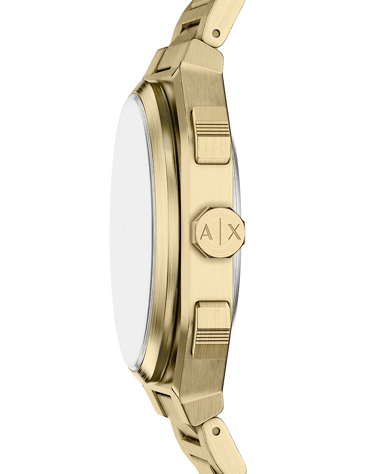 Armani Exchange Men's Quartz Dual Time Gold Stainless Steel Watch 40mm