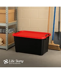 Life Story 55 Quart Stackable Storage Bin, Heavy Duty Lidded Container, 6 Pack