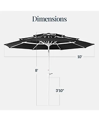 Best Choice Products 10ft 3-Tier Patio Umbrella White Pole, Outdoor Market Steel Pole