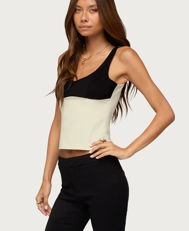 Edikted Women's Clarinda V-Neck Sleeveless Tank Top