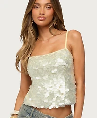 Edikted Women's Macy Sequin Backless Sleeveless Top