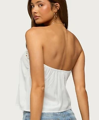 Edikted Women's Pearle Strapless Crochet Tube Top