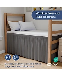 Cgk Unlimited Elastic Wrap Around Dorm Bed Skirt, Easy Fit 32-42" Extra Long Drop
