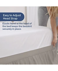 Cgk Unlimited Elastic Wrap Around Dorm Bed Skirt, Easy Fit 32-42" Extra Long Drop